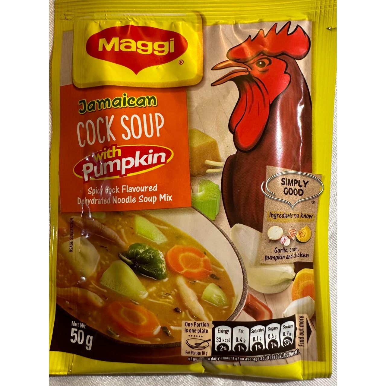 Maggi Jamaica cock soup with pumpkin